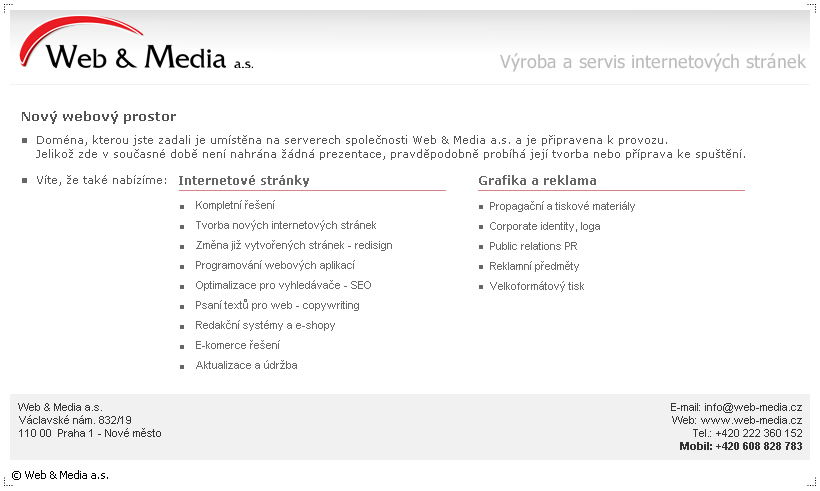 Nov� webov� prostor - Web & Media a.s.
