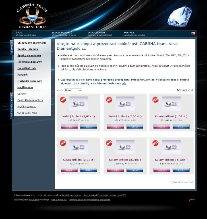 E-shop s diamanty a zlatem