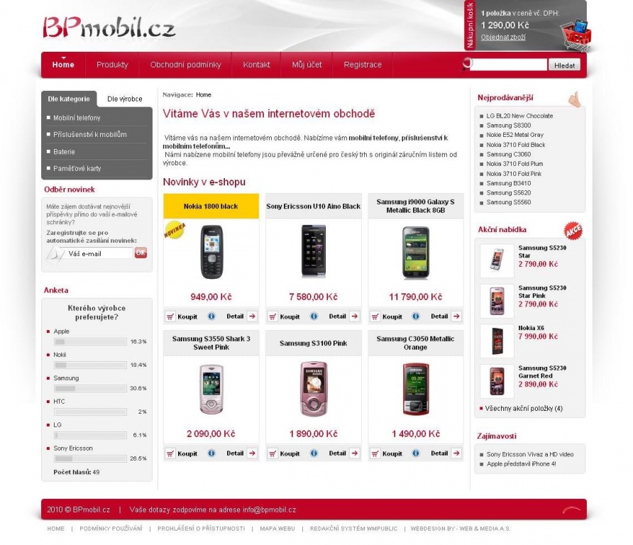 B2C eshop BPMOBIL.CZ