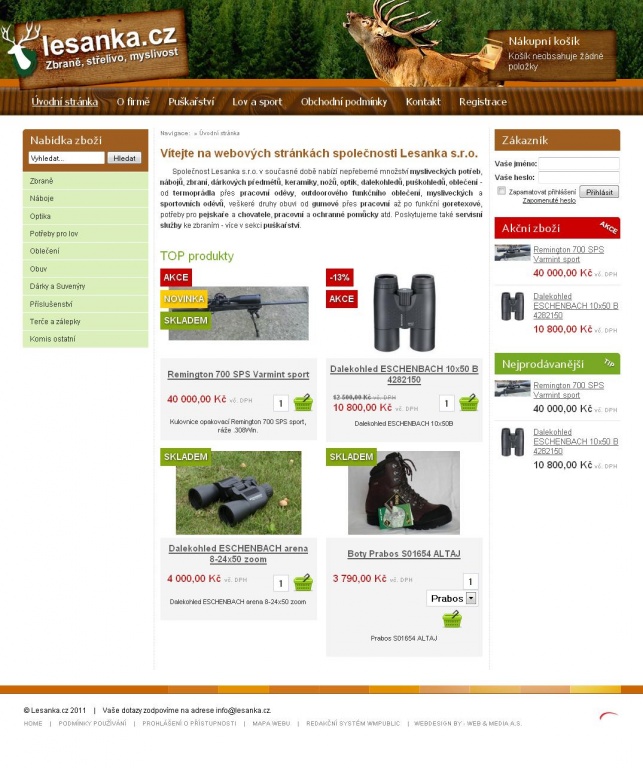B2C e-shop Lesanka