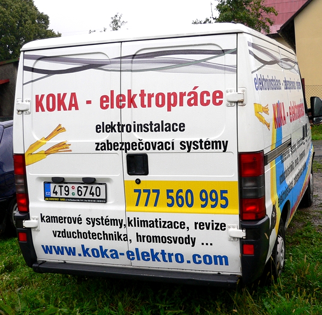 Polep auta "KOKA - elektropráce" Polep auta "KOKA - elektropráce"